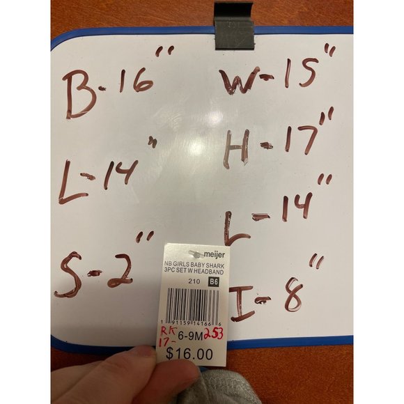 New Born Girl's Baby Shark 3Pc Set w/ Headband -  Pink Fong Baby Shark Gray/Pink - Picture 6 of 8